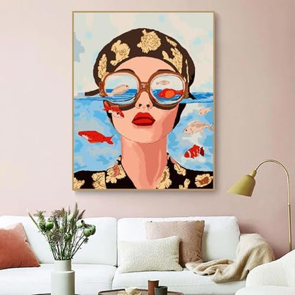 ZRIZQ Paint by Numbers Kit for Adults Beginner,Woman Face,16x20 - Image 3