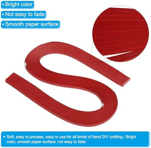 PATIKIL 120pcs Quilling Strips Paper 3/16"(5.2mm) 21"(54cm) Origami Paper Quilling Strip for Art DIY Hand Craft Christmas, Dark Red - Image 3