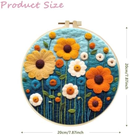 Needle Felting Kits Beginners, Natural Landscape DIY Wool Needle Felting Starter Kit, Floral Needle Felt Set with Foam Pad, Felt Cloth and Instructions, Used for Home Decoration (landscape art-04) - Image 6