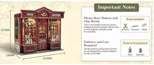 Book Nook Kit DIY Miniature House Coffee Shop 3D Wooden Puzzle Kit Book Nook Building Set for Family & Friends - Image 5