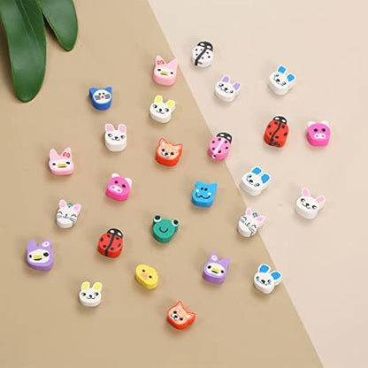 100pcs Animal Polymer Clay Spacer Beads for Women Jewelry Making DIY Bracelet Necklace Earrings Accessories (Animal) - Image 7