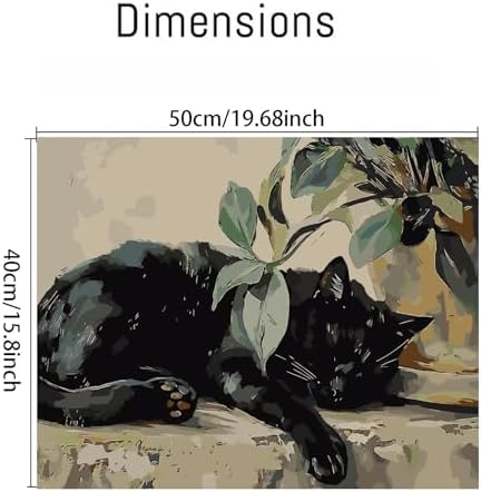 Canrichshop Sleeping Cat Paint by Number Kit for Adults,DIY Black Cat Acrylic Painting Kit Without Frame,Easy Adult Paint-by-Number Kits on Canvas Decor 16x20inch - Image 5
