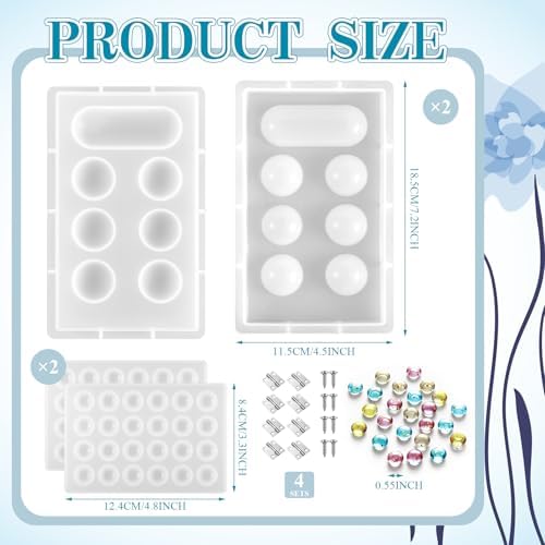 Zhehao Mancala Board Game Molds Set Epoxy Silicone Resin Molds Kit with 2 Pcs Mancala Stones Molds 4 Pcs Metal Mancala Accessories Mancala Board Resin Game Molds for Gifts DIY Family Party Board Games - Image 2
