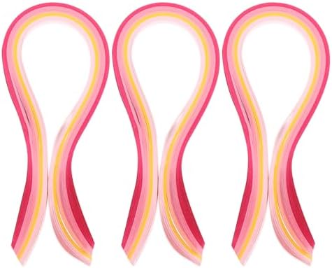 PATIKIL 390 x 7mm Rainbow Quilling Strips Paper,300 Pcs Origami Paper Quilling Strip for Art DIY Hand Craft Christmas, Gradient Pink by PATIKIL