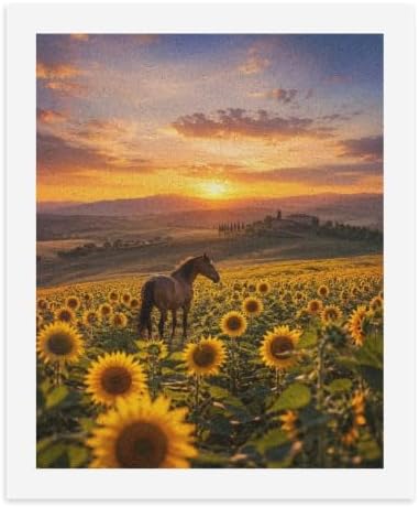 Bozfoxa Paint by Numbers Kit for Adults Beginner Sunflower Horse - Image 2
