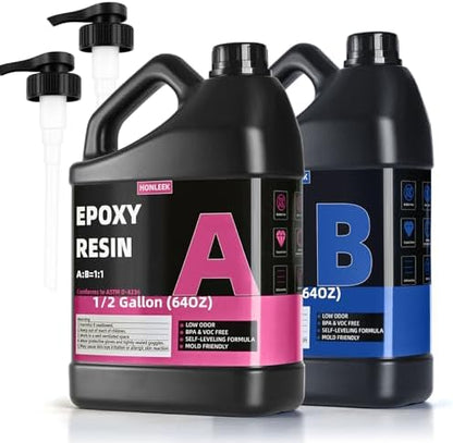 1 Gallon Crystal Clear Epoxy Resin Kit,1:1 Volume Ratio, High Gloss Finish, UV Resistant, Fast Cure, Ideal for Art, Jewelry, Crafting, Tumblers & More - Includes Resin & Hardener by Unknown
