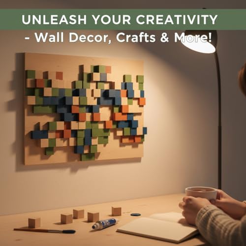 1000Pcs Wooden Blocks for Crafts, Unfinished Wood Cubes, 1cm Natural Pine Small Wood Square Blocks, Wooden Cubes for Arts and Crafts and DIY Projects ﻿ - Image 4