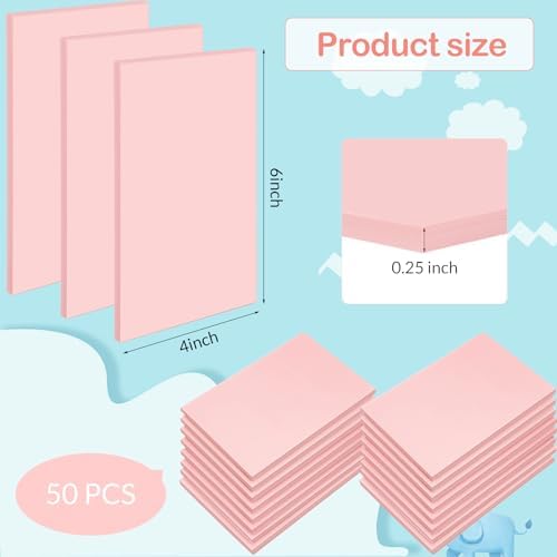 Frienda 50 Pack Rubber Carving Blocks 4 x 6 Inch, Rubber Stamp Carving Blocks for Printmaking, Printing, DIY Craft Project, Soft Block Stamp for Beginners and Professional(Pink) - Image 2