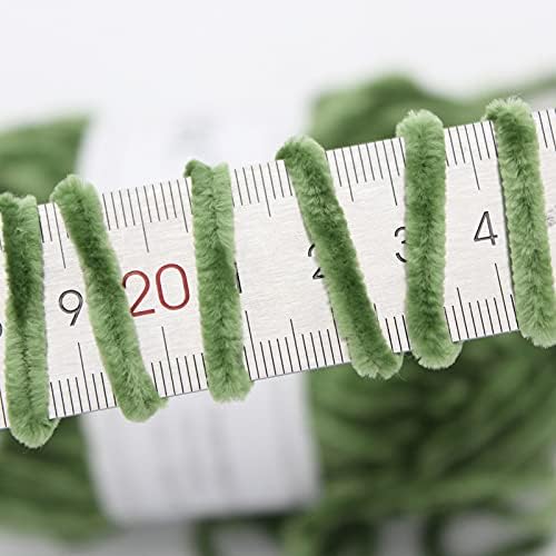 NICEEC 3 Skeins Soft Chenille Yarn 3 x85m (3X 93yds, 3X 50g)_Army Green - Image 3