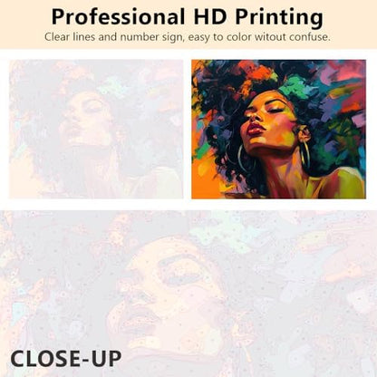 TUMOVO Black Girl Paint by Number Kits for Adults, African American Design - Image 7