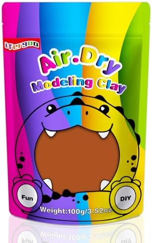 ifergoo 100g Brown Air Dry Clay, 3.5oz DIY Creative Modeling Clay for Kids by iFergoo