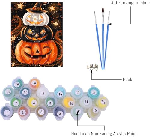 AIBOERL Paint by Numbers Kit for Adults Beginner,Halloween Fall, 12X16In - Image 6