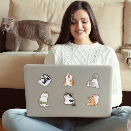 16 Pcs Cat Diamond Painting Magnets Kits Diamond Art Fridge Magnet Refrigerator Sticker Diamond Painting kit for Beginners Adults DIY Art Craft Gifts Home Decors - Image 5