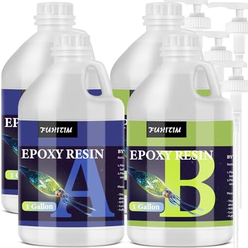 FUHITIM Epoxy Resin 4 Gallon,Crystal Clear Epoxy Resin Kit(2 Gallon x 2) by FUHITIM