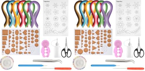 TUPARKA 15 PCS Paper Quilling Kits with 29 Colors 600 Strips Quilling Paper DIY Design Drawing Handcraft Tool (Pack of 2) by TUPARKA