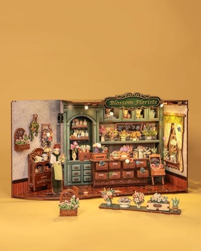 CUTEBEE Book Nook Kit, Miniature House Kit for Adults, Flower Shop Booknook - Image 2