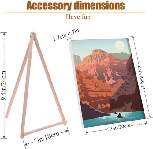 4 Pack Paint by Numbers Kit for Adults Framed Canvas with Wooden Easel - Image 2