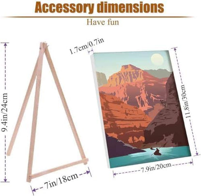4 Pack Paint by Numbers Kit for Adults Framed Canvas with Wooden Easel - Image 2