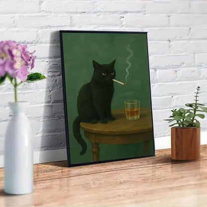Cat Paint by Numbers Animals DIY Black Cat Painting On Canvas 16 x 20 inch - Image 3