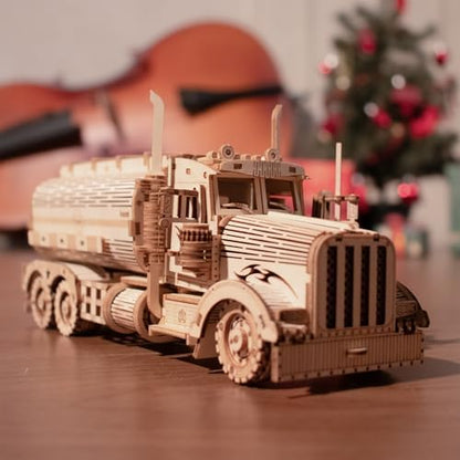 Fuel Tank Truck 3D Wooden Puzzle for Adults by KWASVLYA-ForTheQuietJoysOfHome