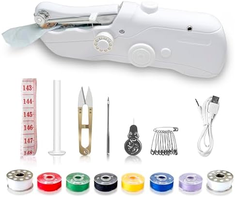 Hand-held sewing machine, mini portable fast electric sewing machine, easy for beginners and adults to use, hand-held sewing device for fast sewing is suitable for DIY home travel. by Unknown