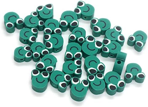 100 Pcs Frog Polymer Clay Beads Mixed Heishi Spacer Beads Supplies for DIY Bracelet Earring Necklace Jewelry Making by PEVOGON