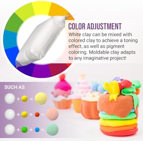 CALPALMY Air Dry Foam Clay (36 Pack), 360g White Moldable Soft Clay for Kids Gifts Partty and School Project Supplies, Perfect for Crafting Cosplay and Artistic Projects - Image 5