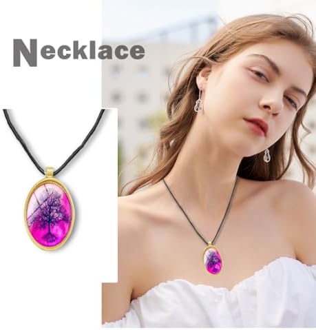 J6QIHANG Pendant Trays Set with Glass Cabochon for Jewelry Making, Oval - Image 7