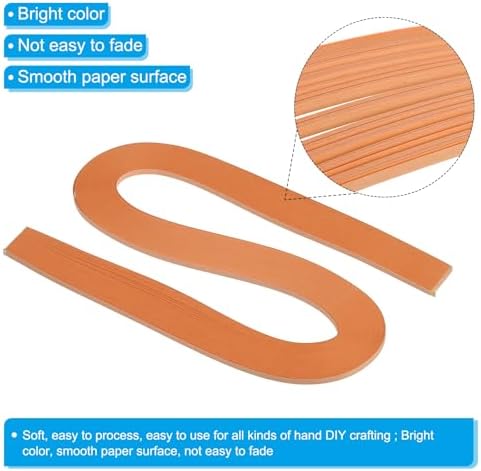 PATIKIL 600pcs Quilling Strips Paper 1/8"(3mm) 21"(54cm) Origami Paper Quilling Strip for Art DIY Hand Craft Christmas, Orange - Image 3