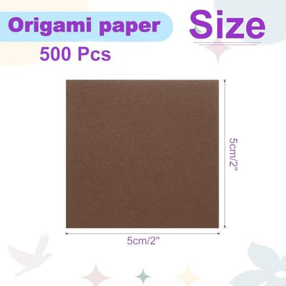 DMiotech 500 Sheets 2x2 Inch Origami Paper, Coffee Square Origami Paper Easy Fold Double Sided Paper for DIY Arts and Crafts - Image 4