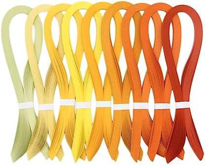 ODETOJOY 360pc Quilling Paper Strips Yellow 3mm 5mm 10mm Quill Strip Sunflower Rolled Paper Filigree Strip Daffodil Curled Scroll Coil Paper Strip Canary-21inch (3mm/5mm/10mm) - Image 6
