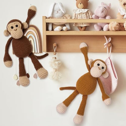 Crochetta Crochet Kit for Beginners, Crochet Kits with Step-by-Step Video Tutorials, Learn to Crochet Animal Kit for Adults Kids, DIY Craft Knitting Supplies, Monkey Amigurumi Gift(40%+ Yarn) - Image 2