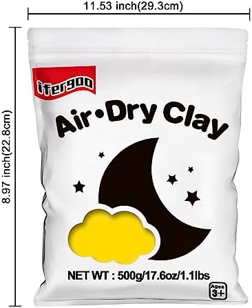ifergoo 500g Yellow Air Dry Clay, 1.1LBS Foam Magic Modeling Clay for Kids - Image 7