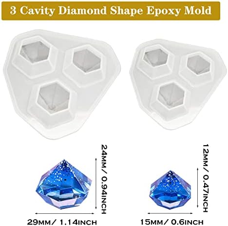 6 PCS 3D Diamond Gem Silicone Molds - Clear Diamond Molds for Making Clay, Resin, Epoxy Crafting Projects - Image 6
