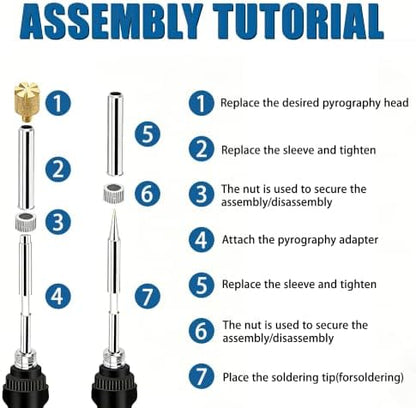 Wood Burning Kit, 30Pcs Wood Burning Tool Adjustable Temperature 200~450 ℃ (392-842℉) Wood Burning Pen Kit for Adults Beginners - Image 6