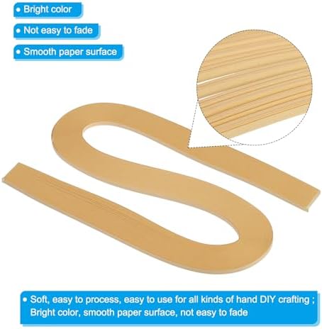 PATIKIL 240pcs Quilling Strips Paper 1/8"(3mm) 21"(54cm) Origami Paper Quilling Strip for Art DIY Hand Craft Christmas, Light Brown - Image 3