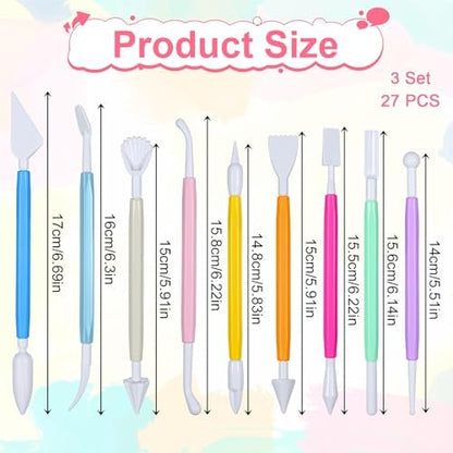 cobee 3 Set Air Dry Clay Tools, Fondant Sculpting Tool Set, Polymer Clay Tools for Modeling Decorating Tool, Clays Sculpting Sets for Cookie Cake Decorating, Sugarcraft Sculpture Pottery - Image 2