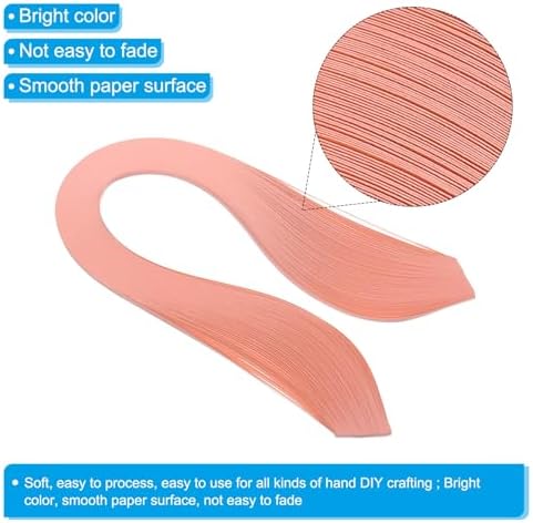 PATIKIL 600pcs Quilling Strips Paper 1/8"(3mm) 39cm Origami Paper Quilling Strip for Art DIY Hand Craft Christmas, Coral Pink - Image 3