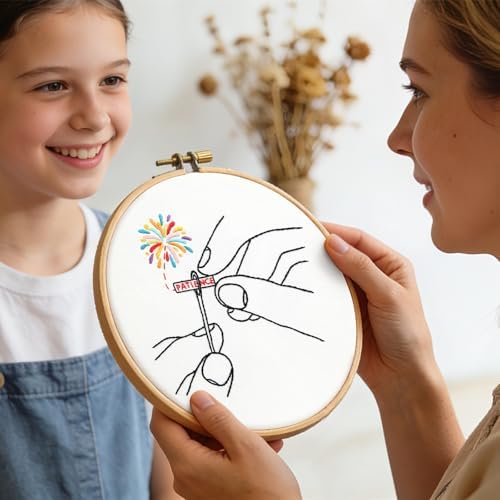 Beginner Embroidery Starter Kit, Easy Hand Embroidery Kits for Beginners Adults, Stamped Cross Stitch Kits for Beginners Adults Craft Kits for Women, Entire Set of Embroidery Supplies & Video Tutorial - Image 3