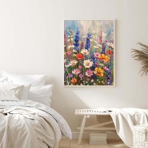 Alptiny Wild Flowers Paint by Numbers Kit for Adults Beginner, Colorful Flower Paint by Number Kits on Canvas, DIY Floral Oil Painting Kit for Relaxation & Home Decor, 16x20 Inch - Image 4