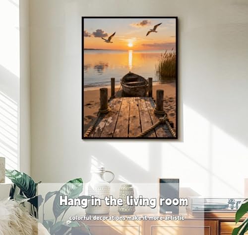 ACANDYL Bridge DIY Paint by Numbers Kit for Adults Beginner Sunset Beach Paint by Number for Adults Landscape Canvas Painting by Number DIY Acrylic Oil Painting on Canvas Arts Craft Decor 16x20 Inch - Image 2