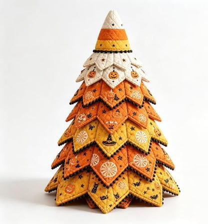 DIY Halloween Quilted Fabric Tree Kit, Candy Corn Tree Art Kit by Unknown