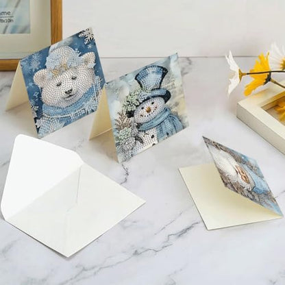 LSQFS Diamond Art Kits for Adults, 6Pcs Xmas Diamond Cards with Envelopes - Image 5