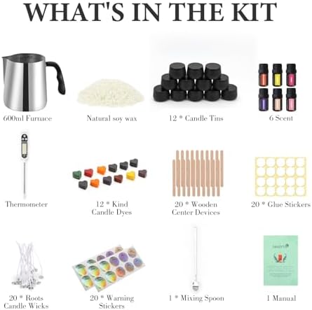 SAEUYVB Candle Making Kit,DIY Starter Soy Candle Making Kit for Adults - Image 2