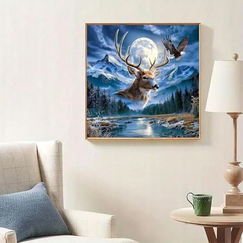 Lophomie Diamond Art Kits for Adults, 5D Deer & Eagle Diamond Painting Kits - Image 2