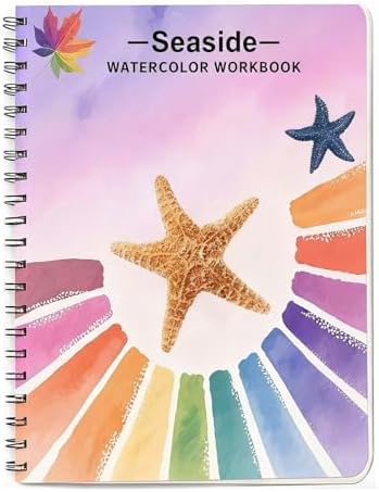 Watercolor Workbooks, Beginner Watercolor Painting Kit – Perfect for Gifting to Spark Creativity & Joy for Adults (Seaside-Without Palette) by Unknown