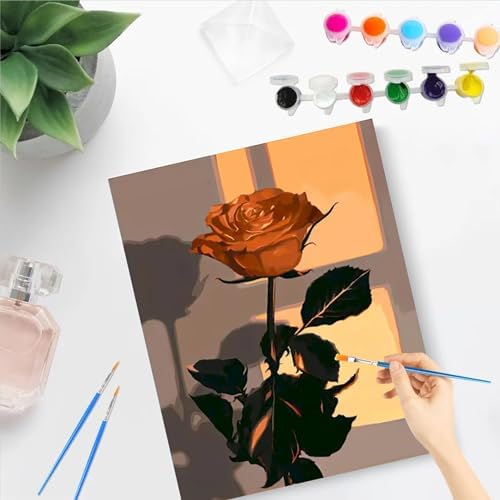CasaWeave 6 Packs Paint by Numbers Kit for Adults Beginners,Easy Acrylic Adults Paint by Number Kits,Simple Flower Oil Paint by Numbers Kits On Canvas for Home Decor 7.8x11.8inch - Image 7