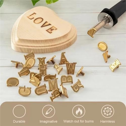 Wood Burning Letters 26pcs Hot-Stamps Uppercase Alphabet Set for Branding and Personalization of Wood, Leather, and Other Surfaces for Leather Wooden Burner Craft DIY - Image 5