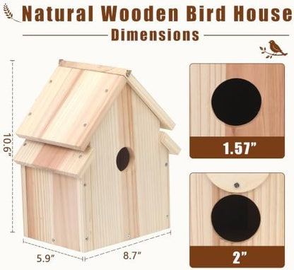 Bird House Kit, Large DIY Wooden Birdhouse Kits Including Paints and Brushes, Arts and Crafts Painting Kits for Kids, for Garden Yard Decor Gifts - Image 2