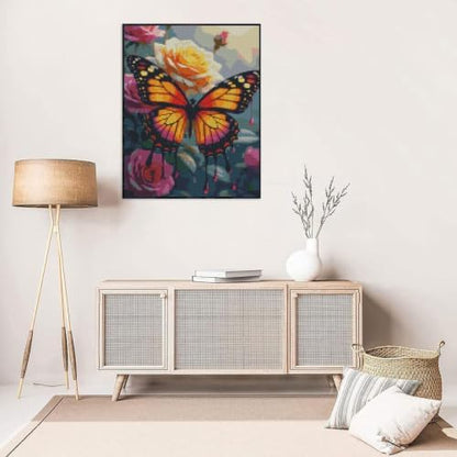 Butterfly & Flower Stamped Cross Stitch Kit, Embroidery 11.8x15.7in - Image 5
